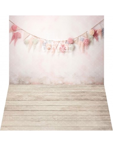 Soft pastel bunting (backdrop - wall and floor)