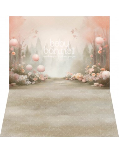 Pastel pink forest (backdrop - wall and floor)