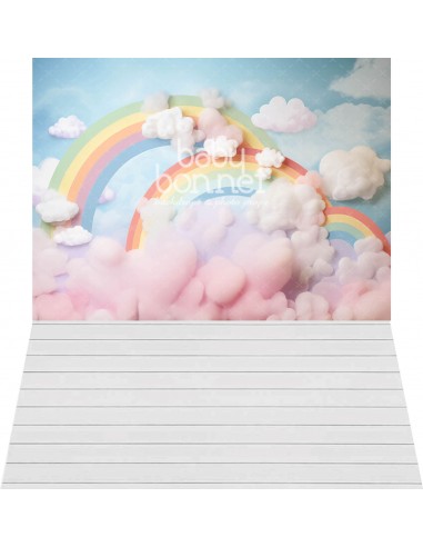 Rainbows in the clouds (backdrop - wall and floor)