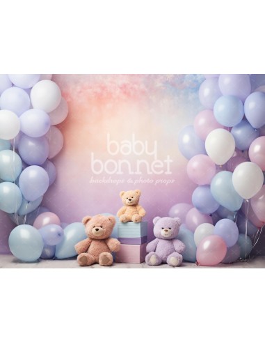 Balloons and teddy bears (backdrop)