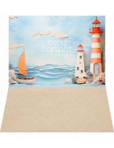 Paper lighthouses (backdrop - wall and floor)