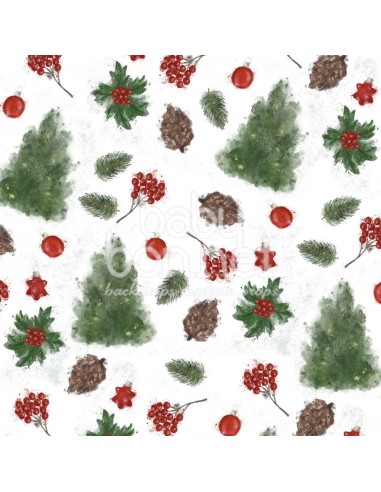 Blanket with Christmas trees pattern (wrinkle-free fabric backdrop)