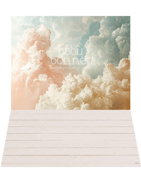 Nuvens de algodão doce (fundo fotográfico - parede e chão)