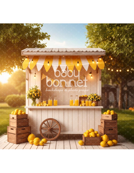 Carrinho de limonada no jardim (fundo fotográfico)