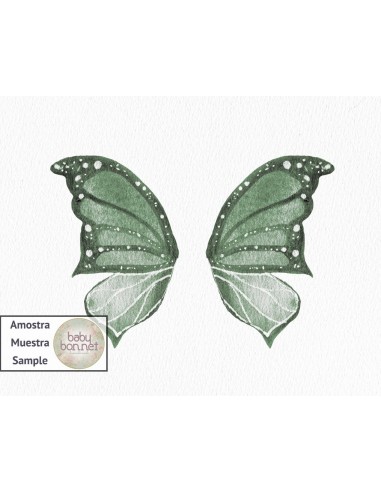 Blanket green butterfly (wrinkle-free fabric backdrop)