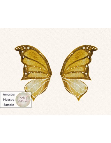Manta mariposa mostaza (fondo fotográfico en tela antiarrugas)