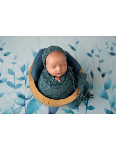 Pacific blue baby bonnet, with or without wrap