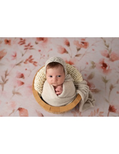 Milky white baby bonnet, with or without wrap