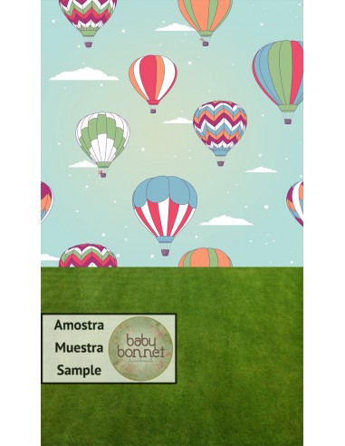Retro pattern of hot air balloons (backdrop - wall and floor)
