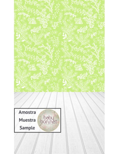 Bunnies and flowers green pattern (backdrop - wall and floor)