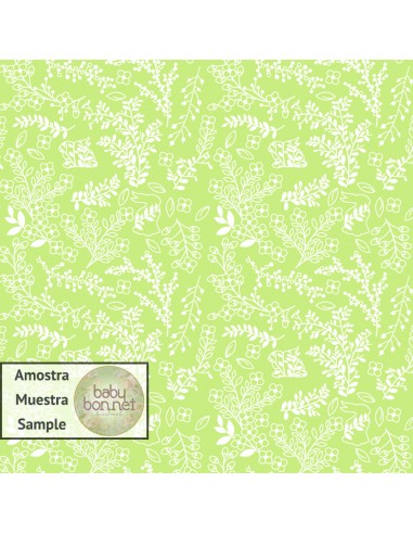 Bunnies and flowers green pattern (backdrop)