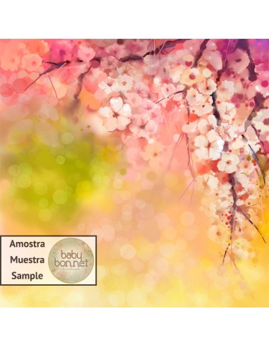 Pintura al óleo de flor de cerezo (fondo fotográfico)