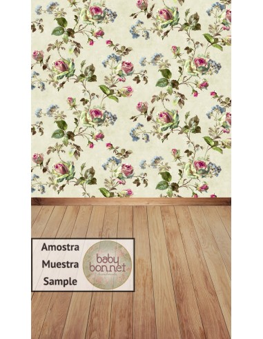 Vintage floral pattern (backdrop - wall and floor)