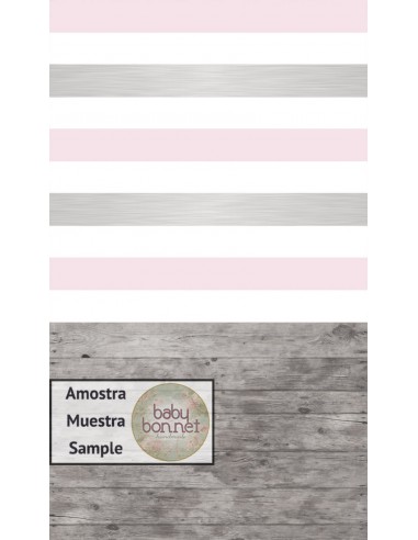 White, gray, and pink stripes pattern (backdrop - wall and floor)
