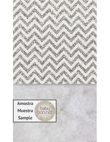 White and silver glittering chevron (backdrop - wall and floor)