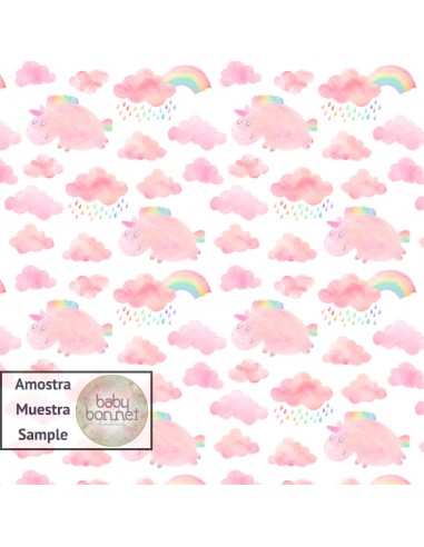 Pattern of unicorns in pink (backdrop)