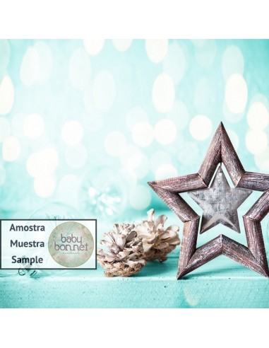 Turquoise bokeh wall with christmas decoration (backdrop)
