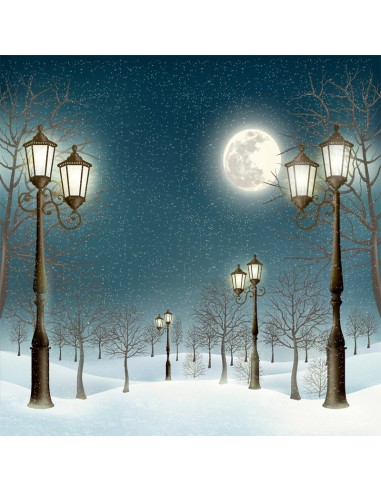 Cenário infantil de noite nevada (fundo fotográfico)