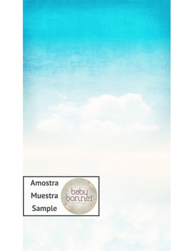 Ciel bleu vif et nuages (fond de studio - mur+sol)