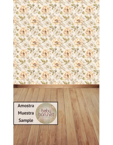 Pastel tone flowers pattern (backdrop - wall and floor)