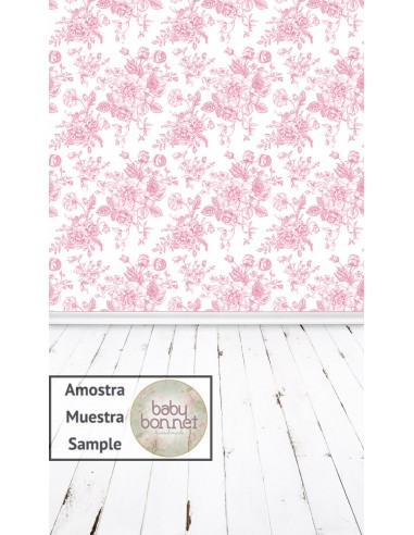 Flowery pattern in pink (backdrop - wall and floor)