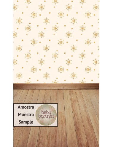 Pattern of golden snowflakes (backdrop - wall and floor)