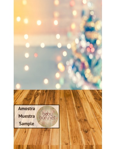 Blurred pine tree with luminous bokeh (backdrop - wall and floor)