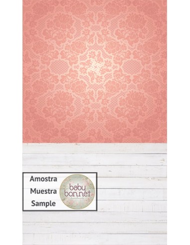 Pink-coral damask pattern (backdrop - wall and floor)
