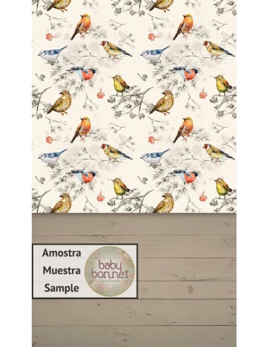 Birds vintage pattern (backdrop - wall and floor)