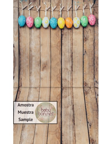 Easter eggs and wooden background (backdrop - wall and floor)