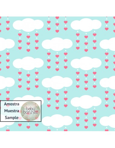 Clouds with little hearts (backdrop)