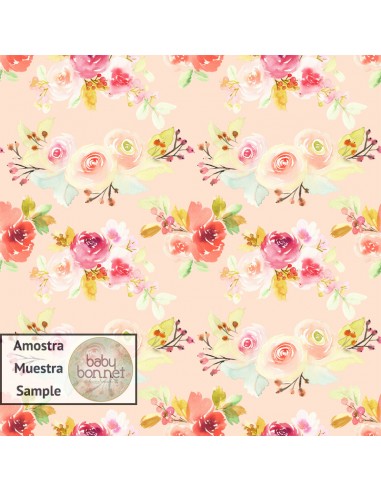 Pattern of colorful flowers in watercolor (backdrop)
