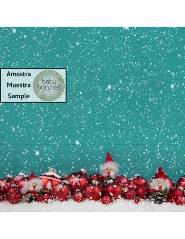 Madera turquesa con decoración de Navidad roja (fondo fotográfico)