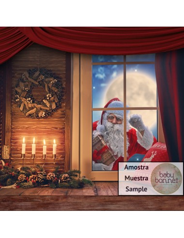 Santa Claus peeking (backdrop)